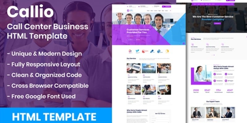 Callio - Call Center Business HTML Template