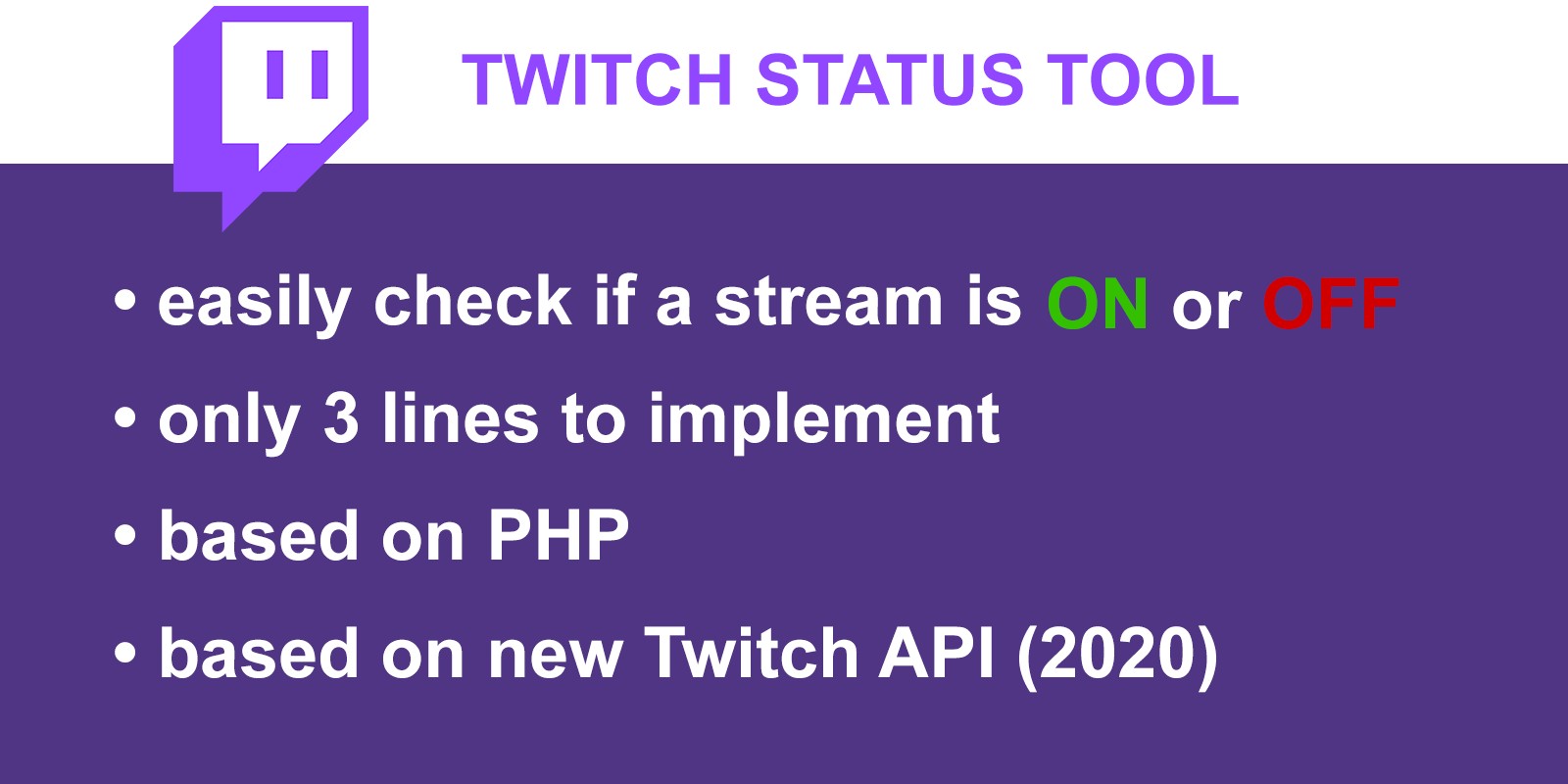 Twitch Status Tool PHP Script