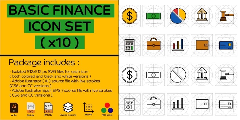 Basic FinanceI icon Set