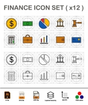 Basic FinanceI icon Set Screenshot 2