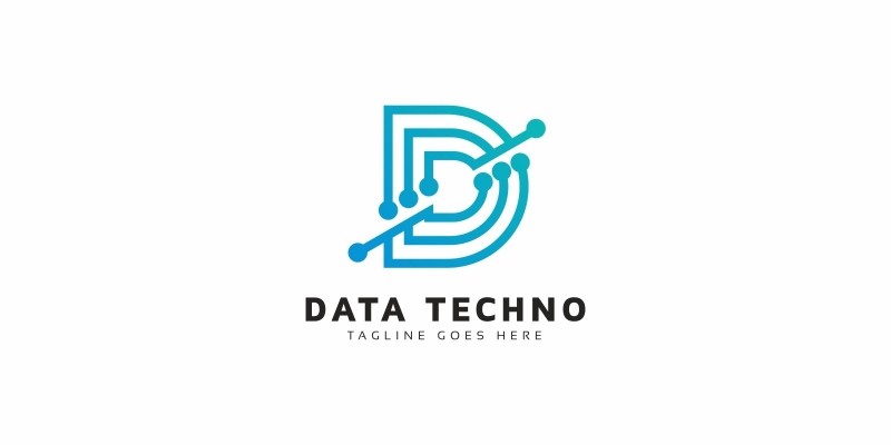 Data Tech D Letter Logo