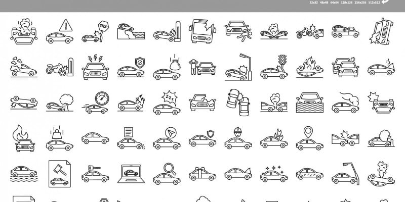 300+ Car Accident Icon Pack