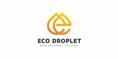 Eco Droplet E Letter Logo