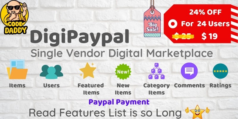 DigiPaypal - Single Vendor Digital Marketplace