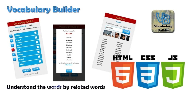 Vocabulary Builder HTML5 JavaScript