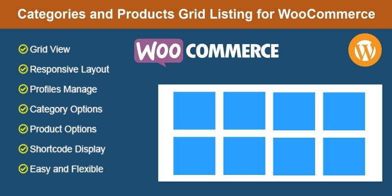 Categories And Products Grid Listing For WooCommer