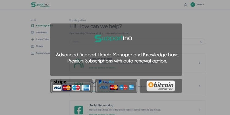 Supportino - Support Desk with Subscriptions