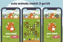 Cute Animals Match 3 Game Gui Assets Screenshot 3