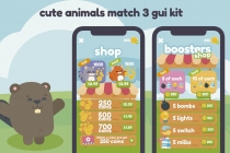 Cute Animals Match 3 Game Gui Assets Screenshot 6