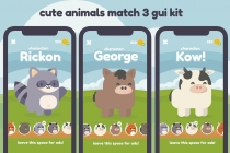 Cute Animals Match 3 Game Gui Assets Screenshot 8