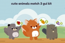 Cute Animals Match 3 Game Gui Assets Screenshot 9