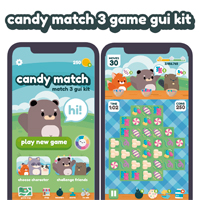 Candies Match 3 Game GUI Assets