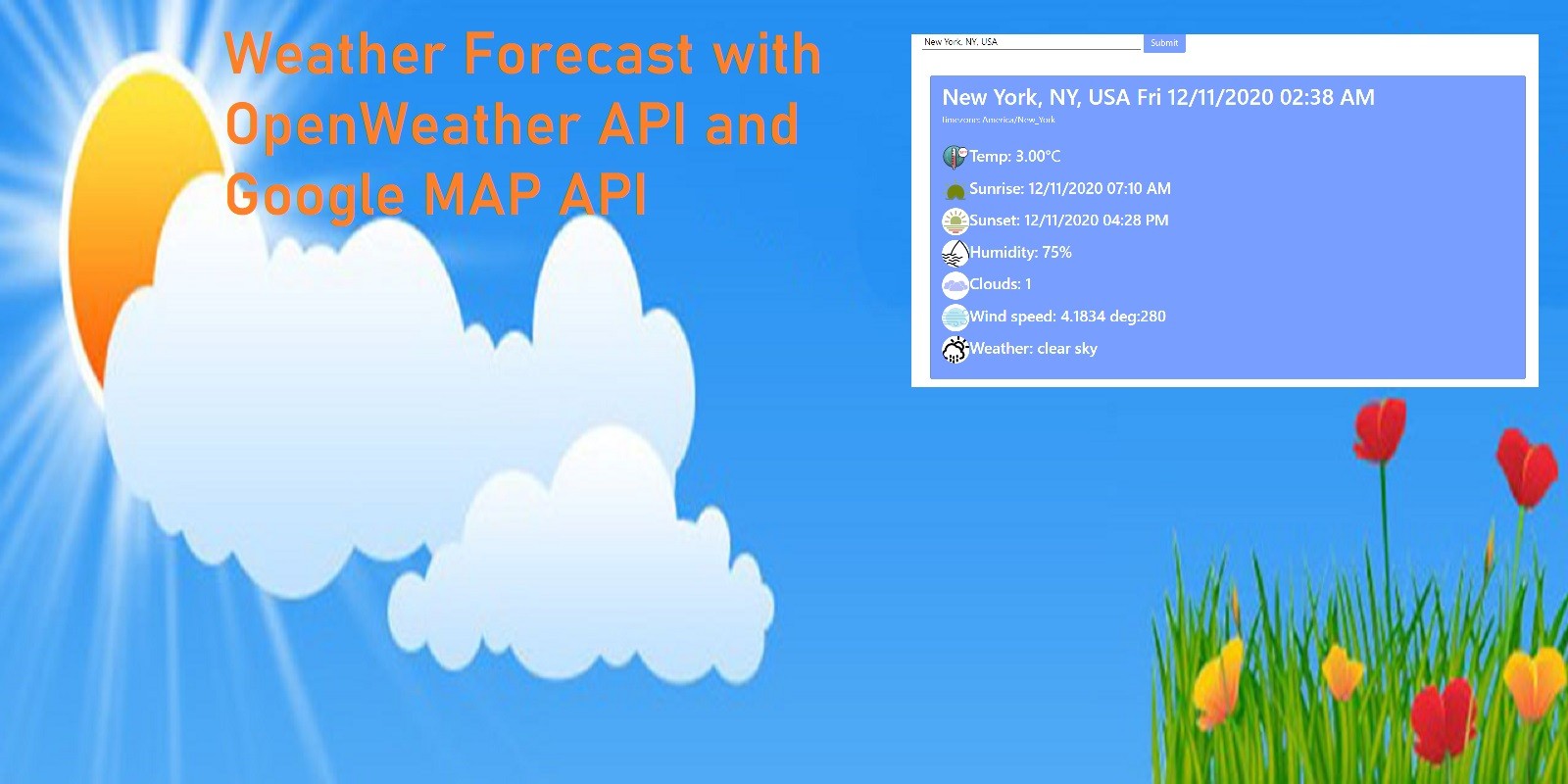 Weather Forecast With OpenWeather API by Rana100 Codester