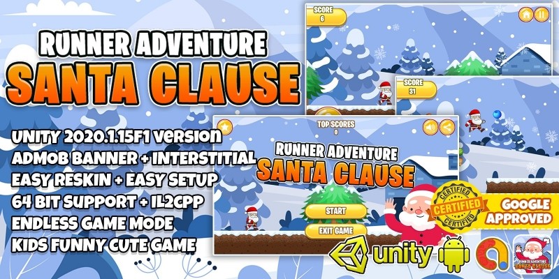 Santa Clause Runner Adventure - Unity Project