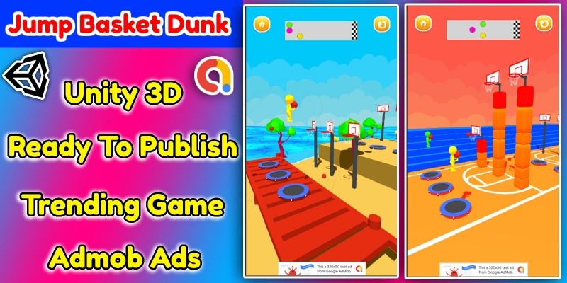 Jump Basket Dunk 3D Game Unity Source Code