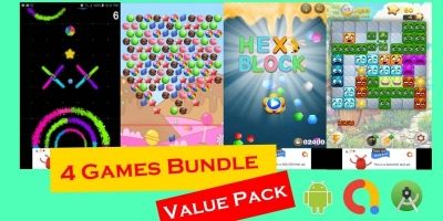 4 Games Bundle Cordova With Android Projects