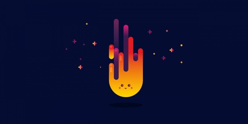 Cute Smile Fire Logo