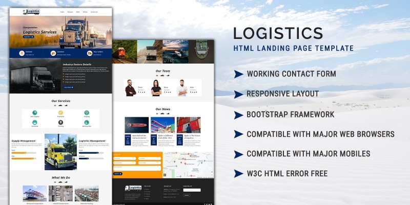 Logistics HTML Landing Page Template
