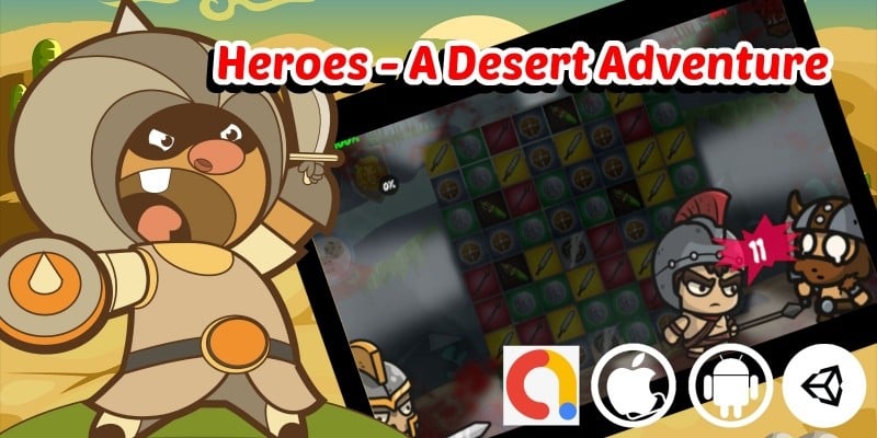 Heroes - A Desert Adventure Unity Match 3 Game