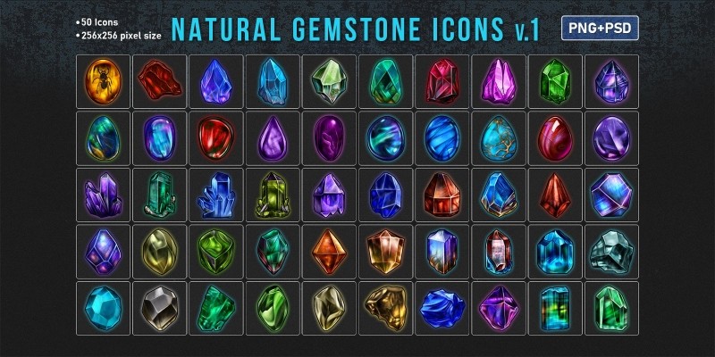 Natural Gemstone Icons