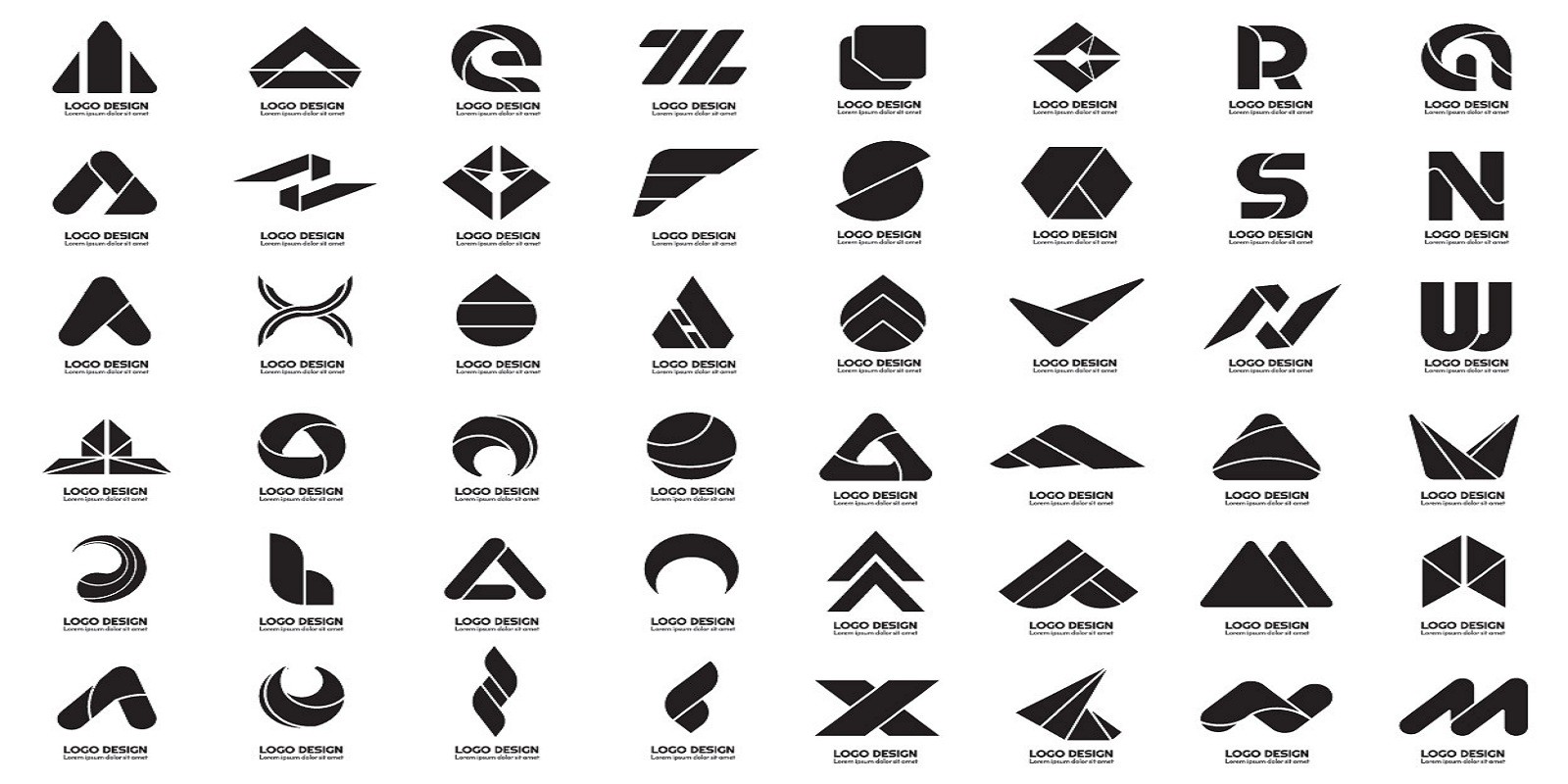 432 Black and white Logo Modern Shape Pack