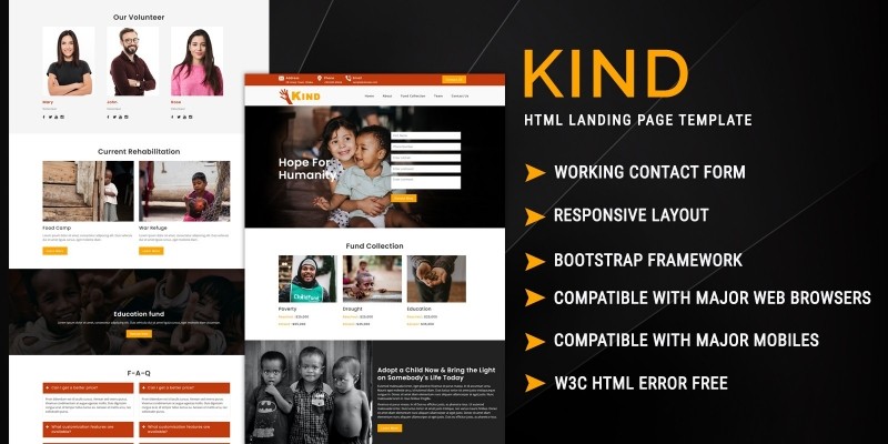 Kind – HTML Landing Page Template