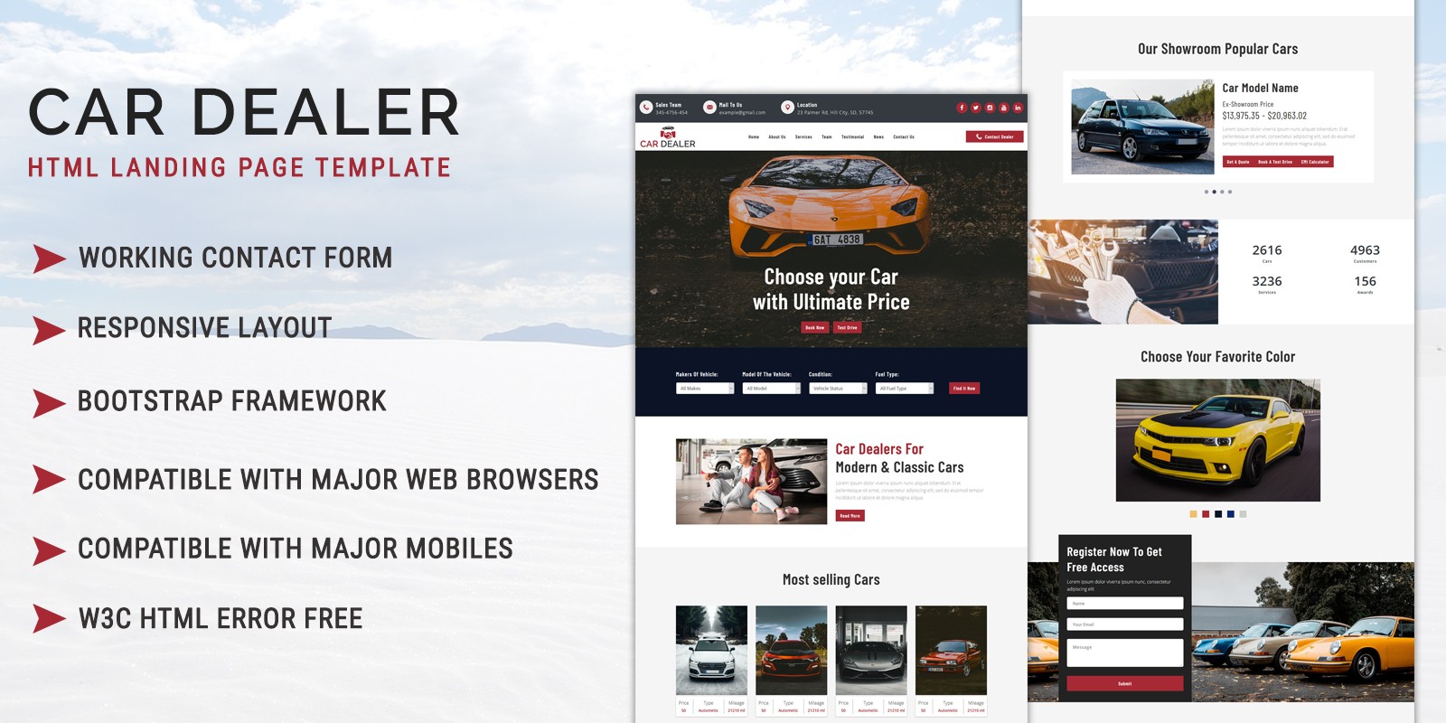 Car Dealer - HTML Landing Page Template