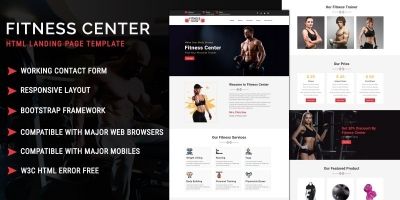 Fitness Center – HTML Landing Page Template