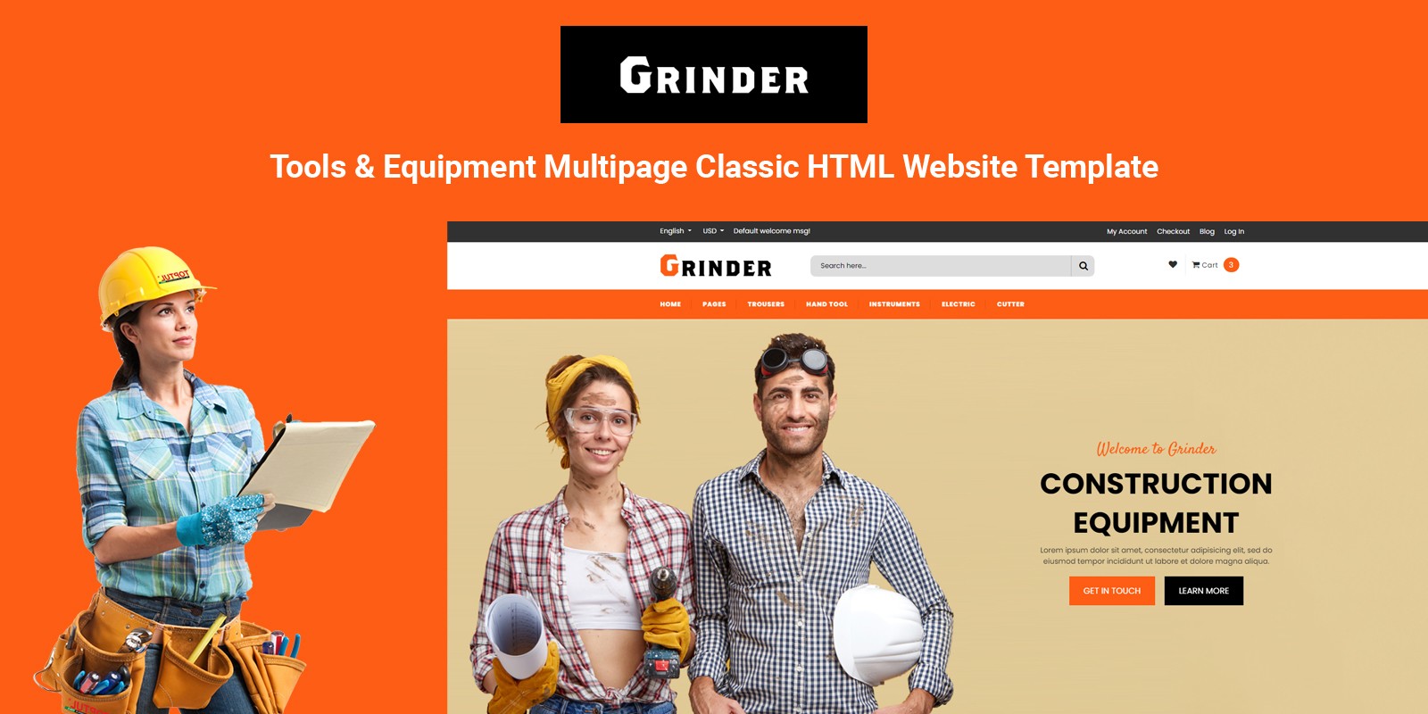 Grinder - Tools And Equipment Classic HTML Page