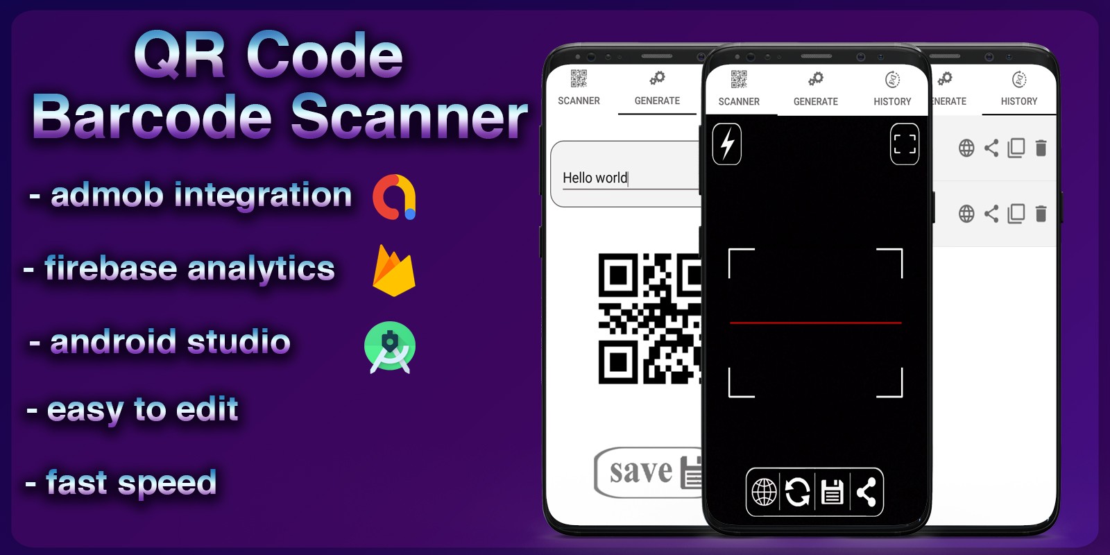 QR Code And Barcode Scanner - Android Source Code by Brusgameshop ...