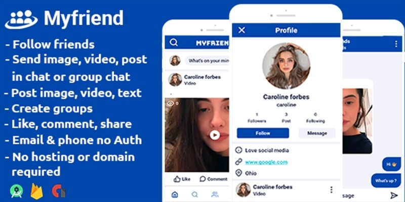 Myfriend - Social Networking App Android Source C