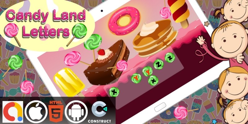 Candyland Alphabet Letters Construct 3 HTML5 Game