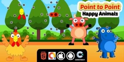 Point to Point Happy Animals Construct 3 Game