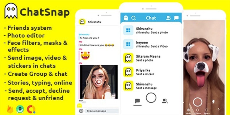 ChatSnap - Snapchat Clone Social Network Android 
