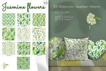 Watercolor Leaves And flowers Seamless Pattern Screenshot 4