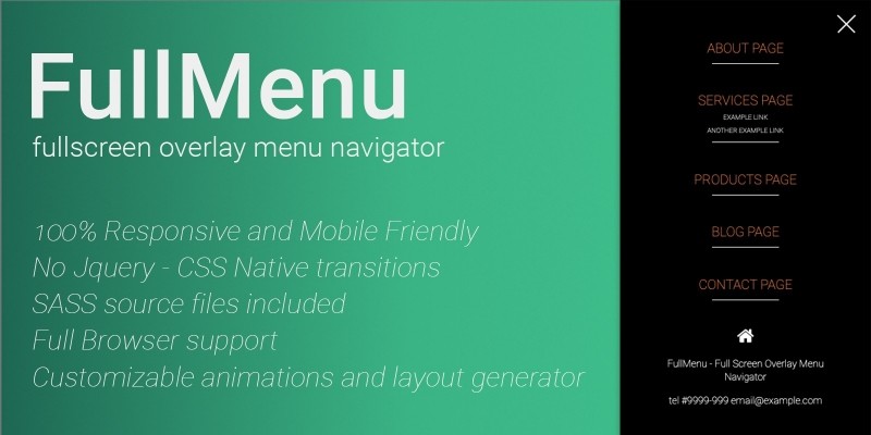 FullMenu - Fullscreen Overlay Menu Navigator