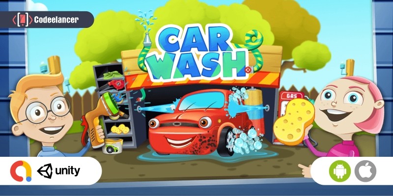Modern Car Wash Garage Unity Game