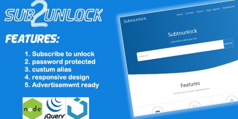 Subscribe To Unlock Website Node.JS