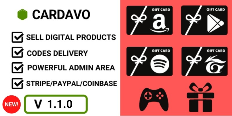 Cardavo - Sell Gift And Games Cards PHP Script