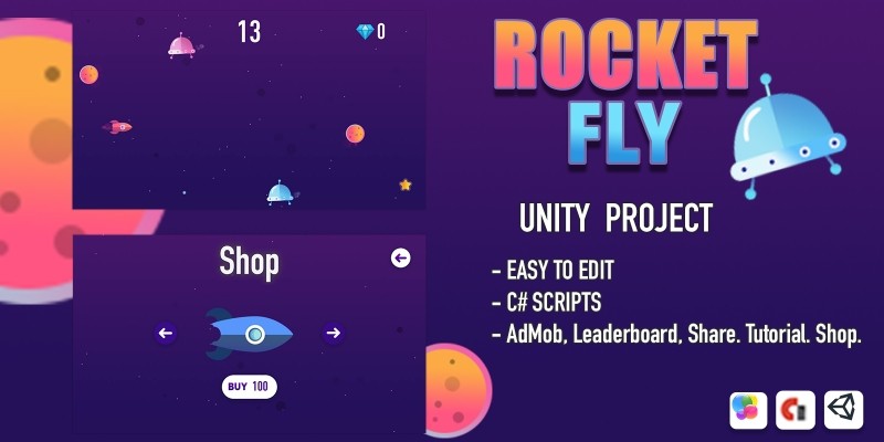 Rocket Fly - Unity Source Code