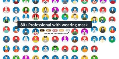  Professional Face with Mask Vector icons