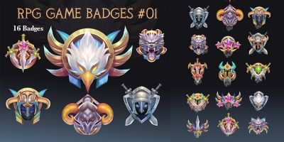 RPG Game Badges Pack 01