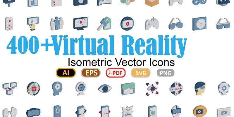 100 Virtual Reality Flat Inside Vector icons 