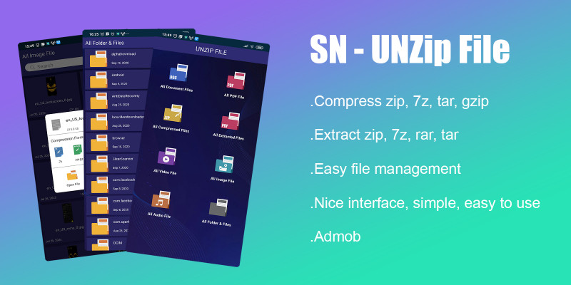 Unzip Files - Android App Source Code