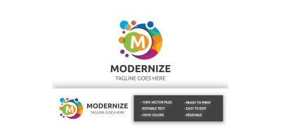 Modernize Letter M Logo