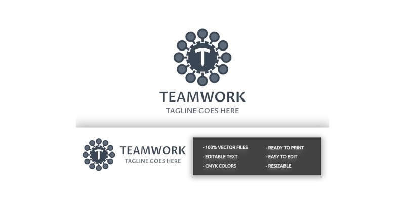 Team Work T Letter Logo