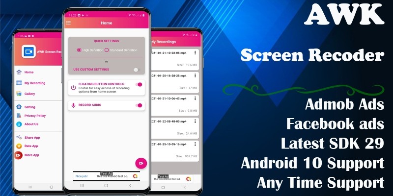 Screen Recorder With Audio - Android Source Code
