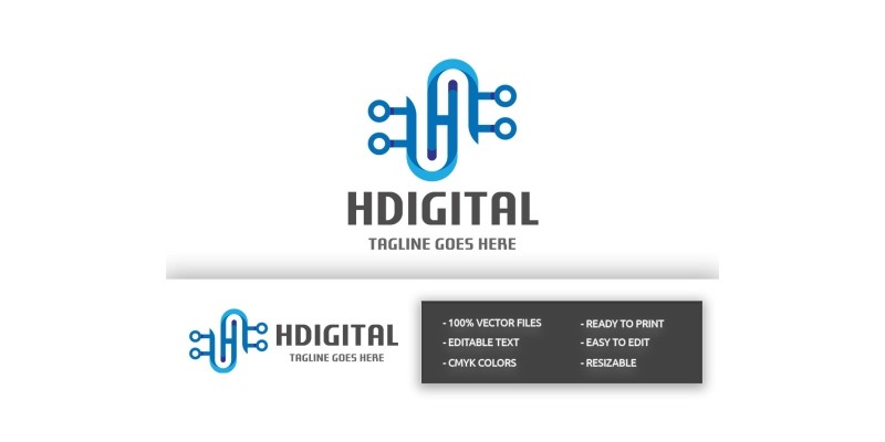 Pro HDigital (Letter H) Logo