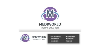 Mediworld Letter M Logo