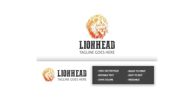 Strong Lion Head Logo